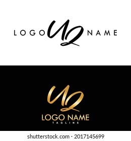 Diseño de vectores de logotipo inicial de lujo UZ