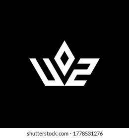 UZ Monogramm-Logo mit einer luxuriösen Design-Vorlage in Kronform
