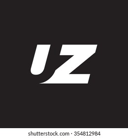 UZ negative space letter logo black background