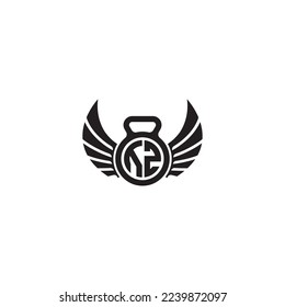 UZ simple fitness gym concept in high quality professional design that will print well across any print media
