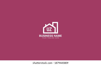 UZ U Z initial based modern minimal creative logo vector template image.REAL ESTATE logo