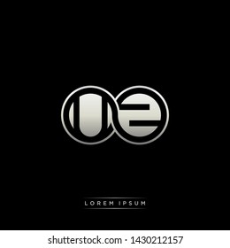 UZ U Z initial letter linked circle capital monogram logo modern template silver color edition