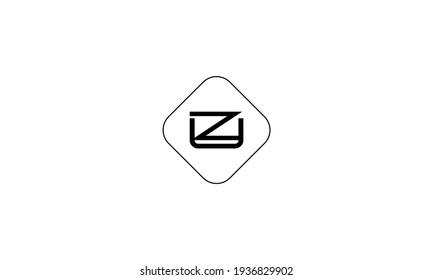 UZ U Z letter logo design. Initial letter UZ linked circle uppercase monogram logo white color. UZ logo, U Z design. UZ, U Z
