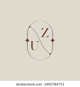 UZ wedding classic in elegant monogram with high quality professional design that will print well