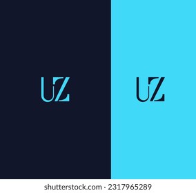 UZ, ZU-Buchstabe, modernes Markenlogo