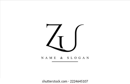 UZ, ZU, U, Z abstrakte Buchstaben Logo-Monogramm