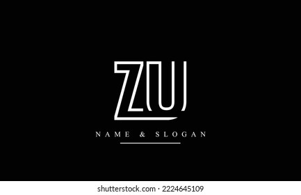 UZ, ZU, U, Z abstrakte Buchstaben Logo-Monogramm