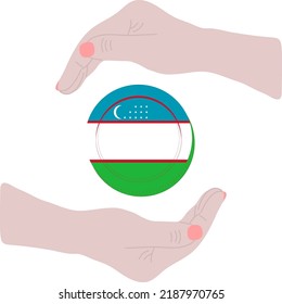 Usbekische Flagge, Vektorgrafik, handgezeichnet, Flagge, usbekistanisches Sowjetgebilde, handgezeichnet