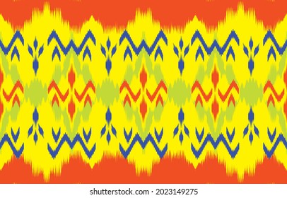 Uzbek ikat pattern, Beautiful ethnic art. Seamless pattern in tribal, folk embroidery in central Asia style. art ornament print. Design for carpet, wallpaper, clothing, wrapping, fabric, cover.