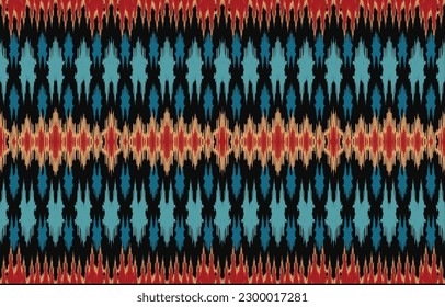 Uzbek ikat pattern silk fabric in Uzbekistan. Background, Design for fabric, curtain, coat ,robe, ikat from Uzbekistan.