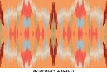 Uzbek ikat pattern silk fabric in Uzbekistan. Background, Design for fabric, curtain, coat ,robe, ikat from Uzbekistan.