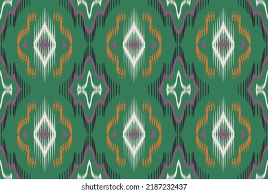 Uzbek ikat pattern-traditional silk fabric in Uzbekistan. Ikat Aztec tribal background. Design for the creation of this pattern using ikat pattern. Spread in Central Asia of Southeast Asia