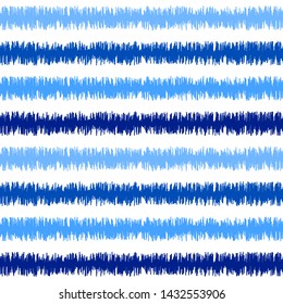 Uzbek ikat silk fabric pattern, indigo blue and white colors. Seamless geometric pattern, based on ikkat fabric style. Vector illustration. Carpet rug texture vector imitation.