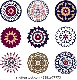 Uzbek national ornaments, fresco symbols