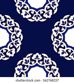 Uzbek seamless pattern. Pahta - traditional ornament in Uzbekistan.