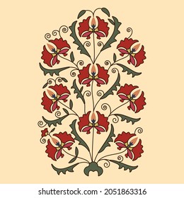 Uzbek suzani ornament, flower pattern 