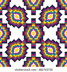 Uzbek textil pattern, abstract, as seamless pattern