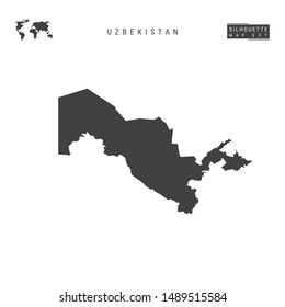 Uzbekistan Blank Vector Map Isolated on White Background. High-Detailed Black Silhouette Map of Uzbekistan.