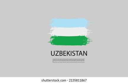 Uzbekistan Brush Flag vector design