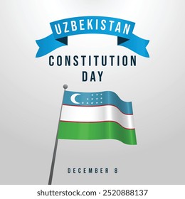 Uzbekistan Constitution Day vector design template good for celebration usage. Uzbekistan Constitution Day design. flat design. eps 10. 