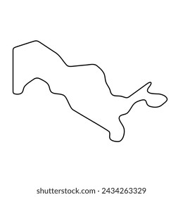 Uzbekistan country simplified map. Thin black outline contour. Simple vector icon