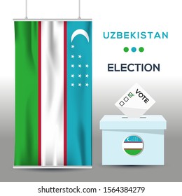 Uzbekistan election background vector work ,Flat design, Vector illustration.