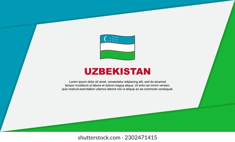 Uzbekistan Flag Abstract Background Design Template. Uzbekistan Independence Day Banner Cartoon Vector Illustration. Uzbekistan Banner