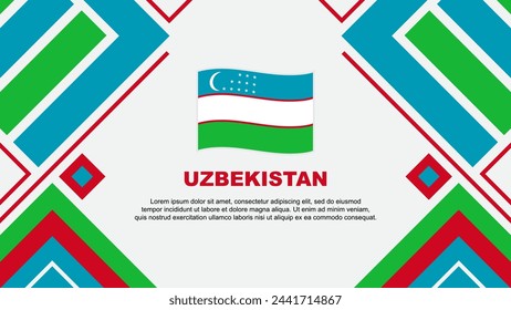 Uzbekistan Flag Abstract Background Design Template. Uzbekistan Independence Day Banner Wallpaper Vector Illustration. Uzbekistan Flag