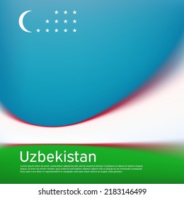 Fondo de la bandera de Uzbekistán. Patrón borroso en los colores de la bandera uzbeka, folleto de negocios. Cartel nacional, afiche de uzbekistán. Portada patriótica del estado, volante. Vector, diseño de plantilla