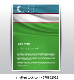 Uzbekistan flag Brochure - Vector Flyer Cover Page Design