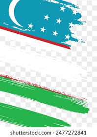 Uzbekistan flag brush paint textured isolated  on png or transparent background. vector illustration 