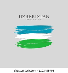 Uzbekistan Flag Brush Stroke - Vector watercolor painting
