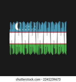 Uzbekistan Flag Brush Vector Design