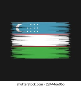 Uzbekistan Flag Brush Vector Illustration