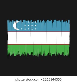Uzbekistan Flag Brush Vector Illustration