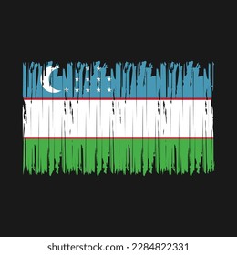 Uzbekistan Flag Brush Vector Illustration