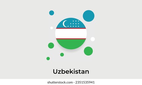 Usbekistan Flaggenblase Kreis um Form Symbol bunte Vektorgrafik