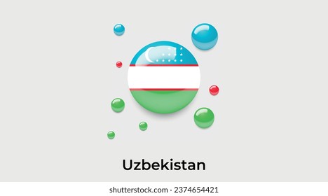 Usbekistan Flaggenblase Kreis um Form Symbol bunte Vektorgrafik