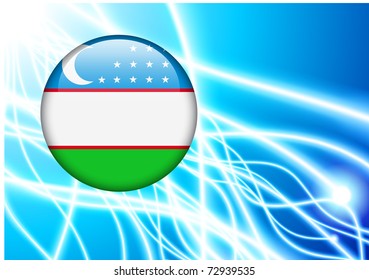 Flag-Button in Usbekistan auf abstraktem hellen Hintergrund - Originalillustration