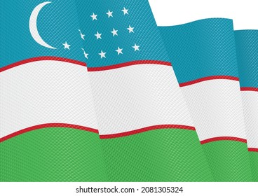 textura de degradado ondulante de bandera uzbeka