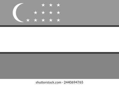Uzbekistan flag - greyscale monochrome vector illustration. Flag in black and white