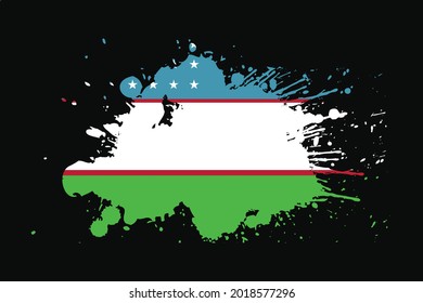 Uzbekistan Flag With Grunge Effect Design. It will be used t-shirt graphics, print, poster and Background.