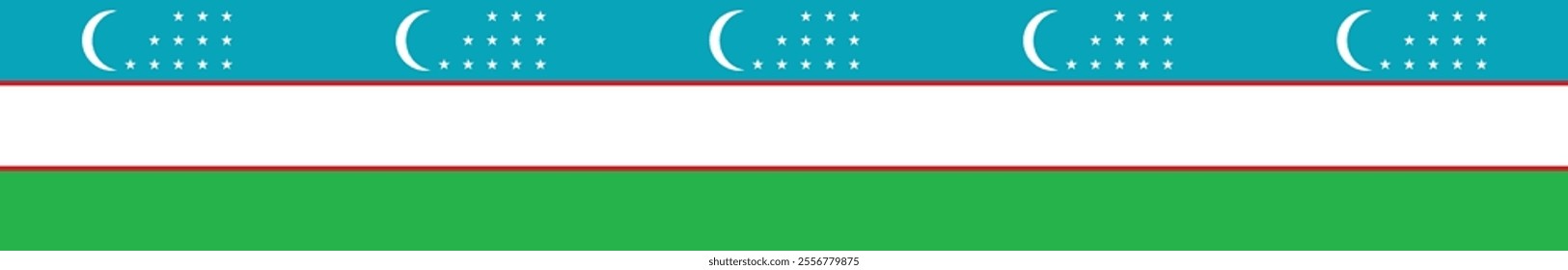 Uzbekistan flag long banner digital vector illustration