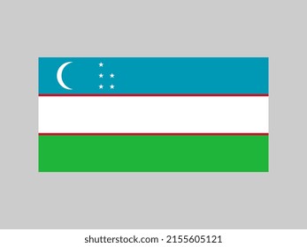 Uzbekistan flag, official colors and proportion. Vector illustration.