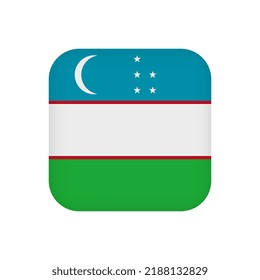 Uzbekistan flag, official colors. Vector illustration.