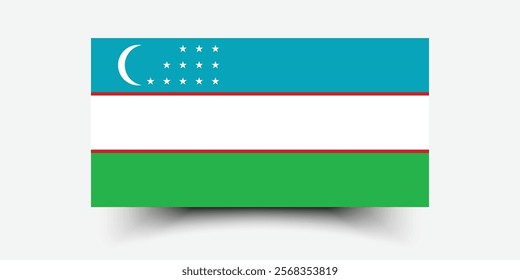 Uzbekistan flag official size and color standards vector illustration