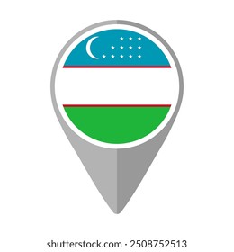 Uzbekistan Flag on Location Pin