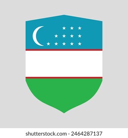 Bandera de Uzbekistán en forma de escudo
