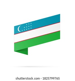 Usbekistan Flaggenstaatsymbol einzeln auf nationalem Hintergrund. Grußkarte Nationaler Unabhängigkeitstag der Republik Usbekistan. Illustrationsbanner mit realistischer Staatsflagge.