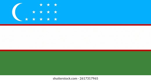 Uzbekistan flag vector design and illustration , National Flag of Uzbekistan